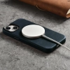 iCarer Oil Wax Premium Leather Case skórzane etui iPhone 14 Plus magnetyczne z MagSafe ciemnoniebieski (WMI14220703-BU)