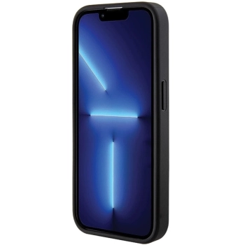 Etui Guess Grip Stand 4G Triangle Strass na iPhone 15 Pro - czarne