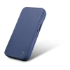 iCarer CE Premium Leather Folio Case skórzane etui iPhone 14 Pro Max z klapką magnetyczne MagSafe niebieski (WMI14220716-BU)