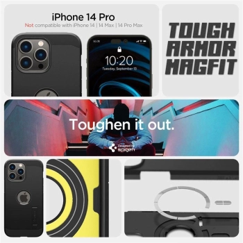Etui Spigen Tough Armor MagSafe na iPhone 14 Pro - czarne