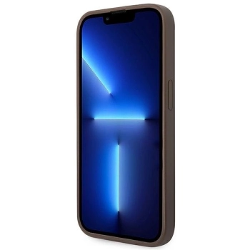 Etui Guess 4G Metal Gold Logo na iPhone 14 Pro Max - brązowe