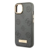 Etui Guess Peony Logo Plate MagSafe na iPhone 13 - szare