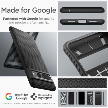 Etui Spigen Liquid Air na Google Pixel 7 Pro - czarny mat
