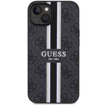 Etui Guess 4G Printed Stripes MagSafe na iPhone 14 - czarne