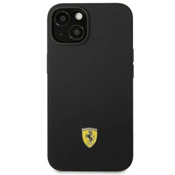 Etui Ferrari Silicone Metal Logo na iPhone 14 Plus - czarne