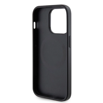 Etui Guess Saffiano MagSafe do iPhone 15 Pro - czarne