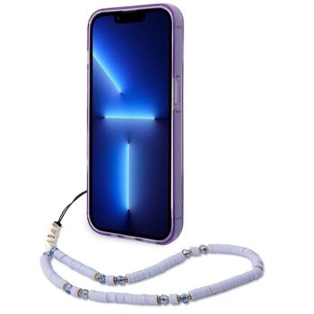Etui Guess Translucent Pearl Strap na iPhone 14 Pro - fioletowe