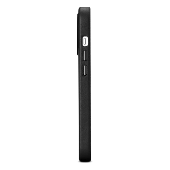 iCarer Case Leather pokrowiec etui z naturalnej skóry do iPhone 14 Pro Max czarny (WMI14220708-BK) (kompatybilne z MagSafe)