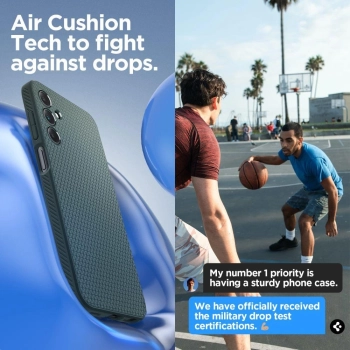 Etui Spigen Liquid Air na Samsung Galaxy A15 4G / 5G - ciemnozielone