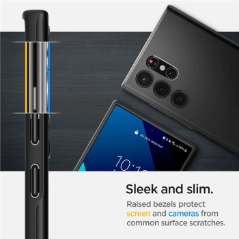 Etui Spigen Thin Fit na Samsung Galaxy S22 Ultra - czarne