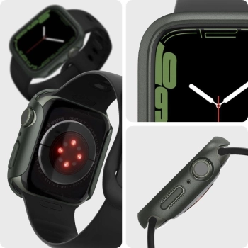 Etui Spigen Thin Fit na Apple Watch 7 / 8 (45 mm) - ciemnozielone