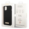 Etui Guess Silicone Logo Plate MagSafe na iPhone 14 Plus - czarne