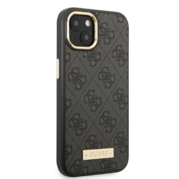 Etui Guess 4G Logo Plate MagSafe na iPhone 13 - czarne