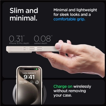 Etui Spigen Ultra Hybrid na iPhone 15 Pro - tytan naturalny