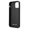 Etui AMG Leather Debossed Lines na iPhone 12 Pro Max - czarne