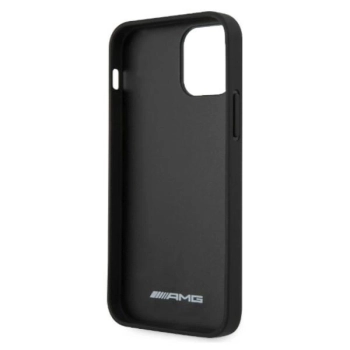 Etui AMG Leather Debossed Lines na iPhone 12 Pro Max - czarne