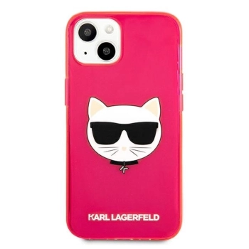 Etui Karl Lagerfeld Glitter Choupette Fluo na iPhone 13 mini - różowe