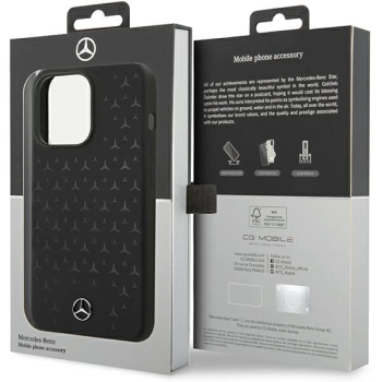 Etui Mercedes Silicone Stars Pattern MagSafe na iPhone 15 Pro - czarne