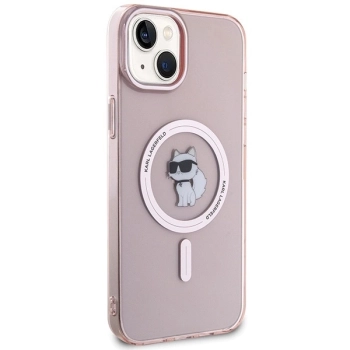 Etui Karl Lagerfeld IML Choupette MagSafe na iPhone 15 Plus - różowe