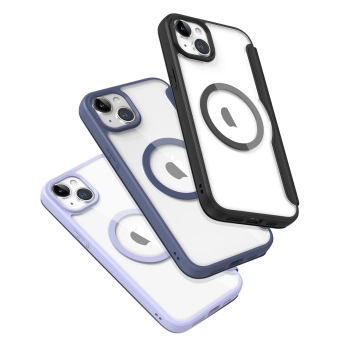 Etui iPhone 15 Plus magnetyczny pokrowiec MagSafe z klapką Dux Ducis Skin X Pro - fioletowy