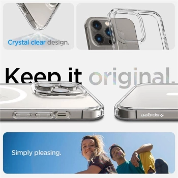 Etui Spigen Ultra Hybrid Mag z MagSafe na iPhone 14 Pro - przezroczysto-białe
