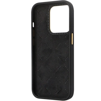 Etui Guess Silicone Logo Strass 4G na iPhone 14 Pro - czarne