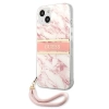 Etui Guess Marble Strap Collection na iPhone 13 mini - różowe