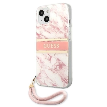 Etui Guess Marble Strap Collection na iPhone 13 mini - różowe
