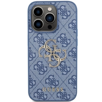 Etui Guess 4G Big Metal Logo na iPhone 15 Pro - niebieskie