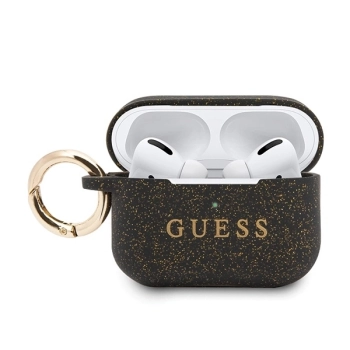 Etui Guess Silicone Glitter na AirPods Pro - czarne
