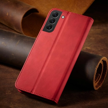 Magnet Fancy Case etui do Samsung Galaxy S22+ (S22 Plus) pokrowiec portfel na karty kartę podstawka czerwony
