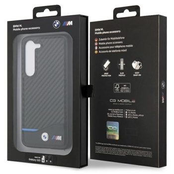 Etui BMW Leather Carbon na Samsung Galaxy S23 - czarne