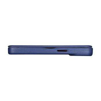 iCarer CE Premium Leather Folio Case skórzane etui iPhone 14 Pro Max z klapką magnetyczne MagSafe niebieski (WMI14220716-BU)