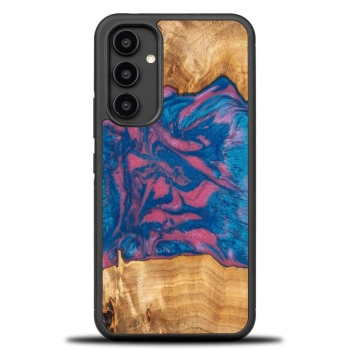 Etui z drewna i żywicy na Samsung Galaxy A54 5G Bewood Unique Vegas - różowo-niebieskie