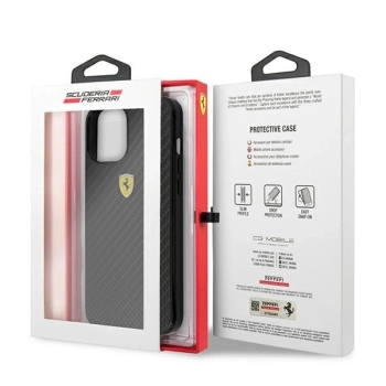 Etui Ferrari On Track Real Carbon na iPhone 12 Pro Max - czarne