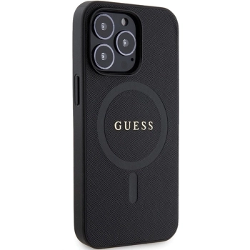 Etui Guess Saffiano MagSafe na iPhone 13 Pro Max - czarne