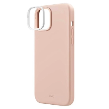 Etui UNIQ Lino Hue Magclick Charging na iPhone 14 Plus - różowe