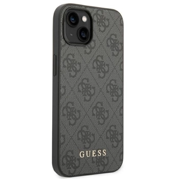 Etui Guess 4G Metal Gold Logo na iPhone 14 Plus - szare