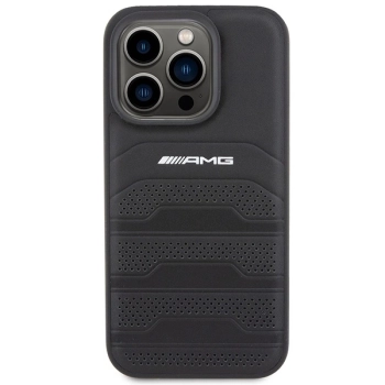 Etui AMG Leather Debossed Lines do iPhone 15 Pro - czarne