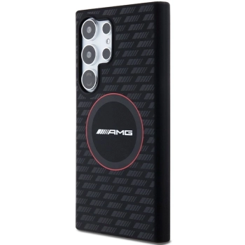 Etui AMG Silicone Carbon Pattern MagSafe na Samsung Galaxy S24 Ultra - czarne
