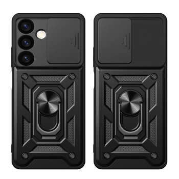Etui Hybrid Armor Camshield do Samsung Galaxy S24 pancerne z osłoną na aparat - czarne
