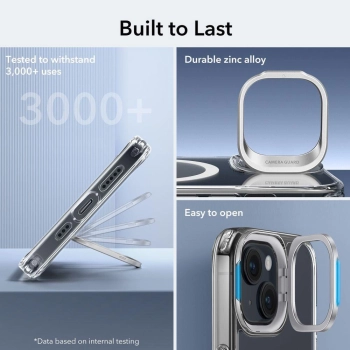 Etui ESR Classic Kickstand Halolock z MagSafe na iPhone 15 - przezroczyste