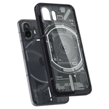 Etui Spigen Ultra Hybrid na Nothing Phone 2 - ciemnoszare (wzór Zero One)