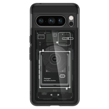 Etui Spigen Ultra Hybrid na Google Pixel 8 Pro - ciemnoszare (wzór Zero One)