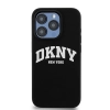 Etui DKNY Liquid Silicone White Printed Logo MagSafe na iPhone 15 Pro - czarne