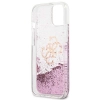 Etui Guess 4G Big Liquid Glitter na iPhone 13 mini - różowe