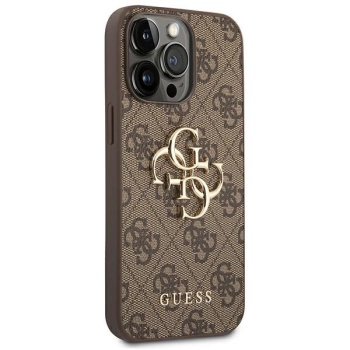 Etui Guess 4G Big Metal Logo na iPhone 14 Pro Max - brązowe