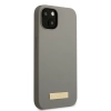 Etui Guess Silicone Logo Plate MagSafe na iPhone 13 - szare