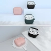 Etui do AirPods 3 silikonowy miękki pokrowiec na słuchawki + brelok karabińczyk zawieszka czarny (case D)