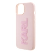 Etui Karl Lagerfeld 3D Rubber Glitter Logo na iPhone 15 - różowe